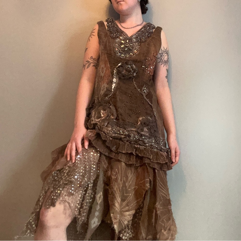 Fairy Whimsigoth asymmetric applique dress - Picture 3 of 15